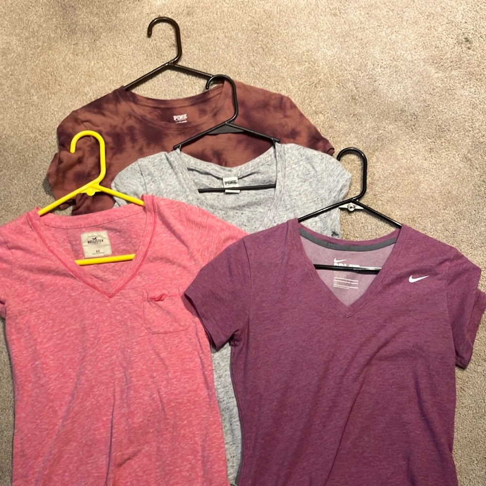 Nike, Hollister and PINK V-Neck T-Shirts Bundle